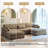 Maelina U-Shaped Corduroy Modular Sectional-119222695-107665275