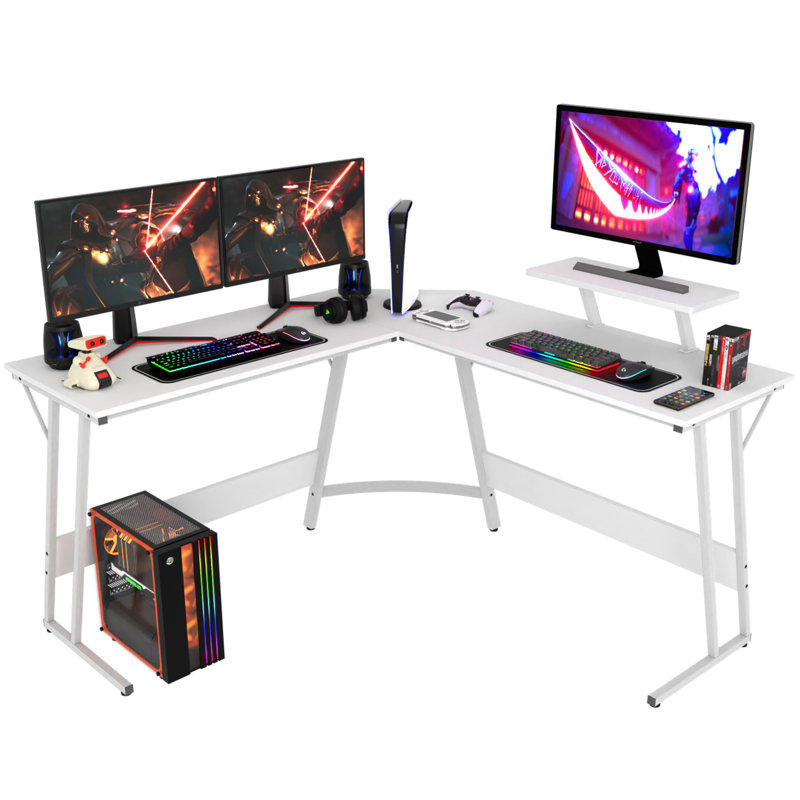 Lakyah L-Shaped Computer Desk, White