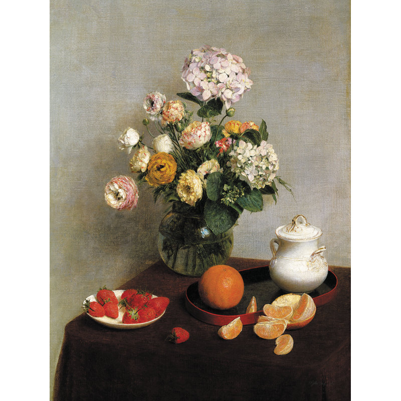 «Flowers and Fruit 1 on Canvas» par Stellar Design Studio, reproduction, H 30 po x l 20 po