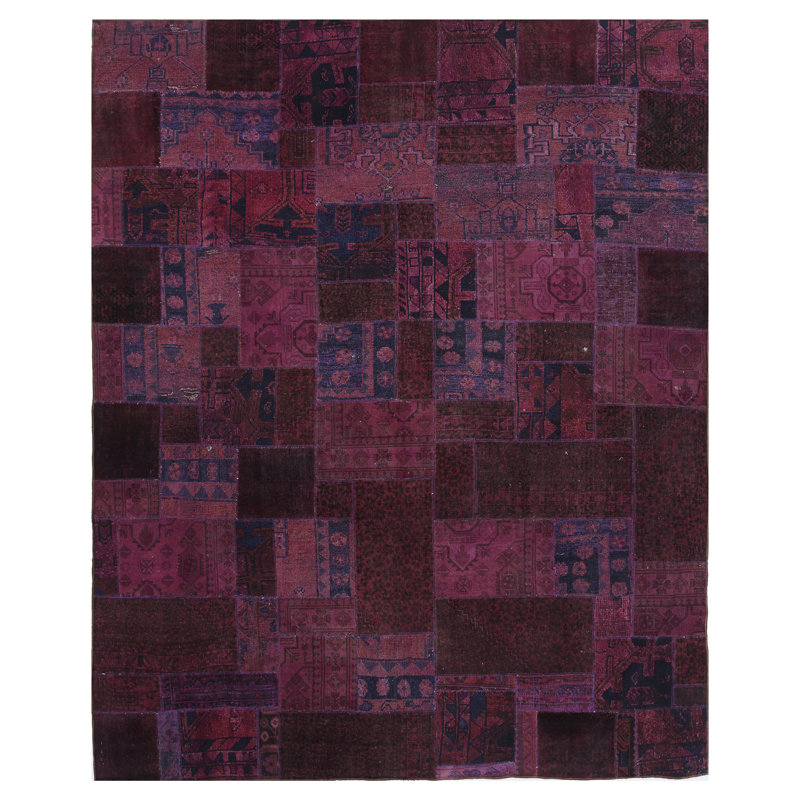 Tapis rose/bourgogne patchwork Conor