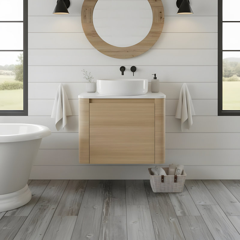 Meuble-lavabo mural de 24 po avec lavabo en céramique