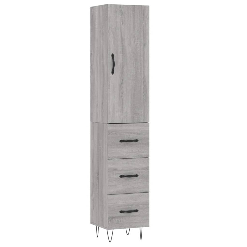 34.5cm Sideboard, Grey Sonoma