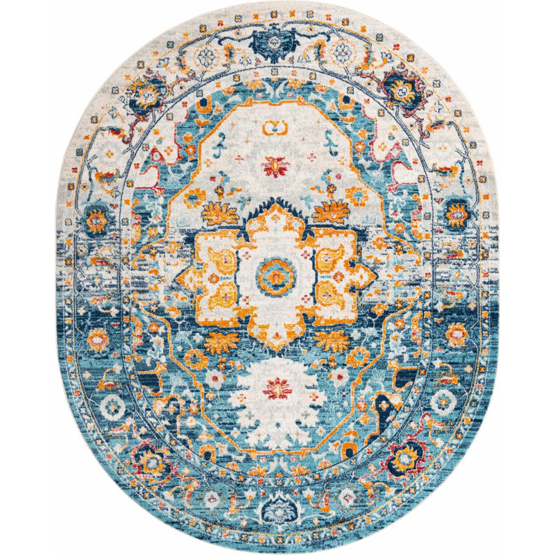 Hageman Oriental Indoor Rug, Oval 7'10" x 10'