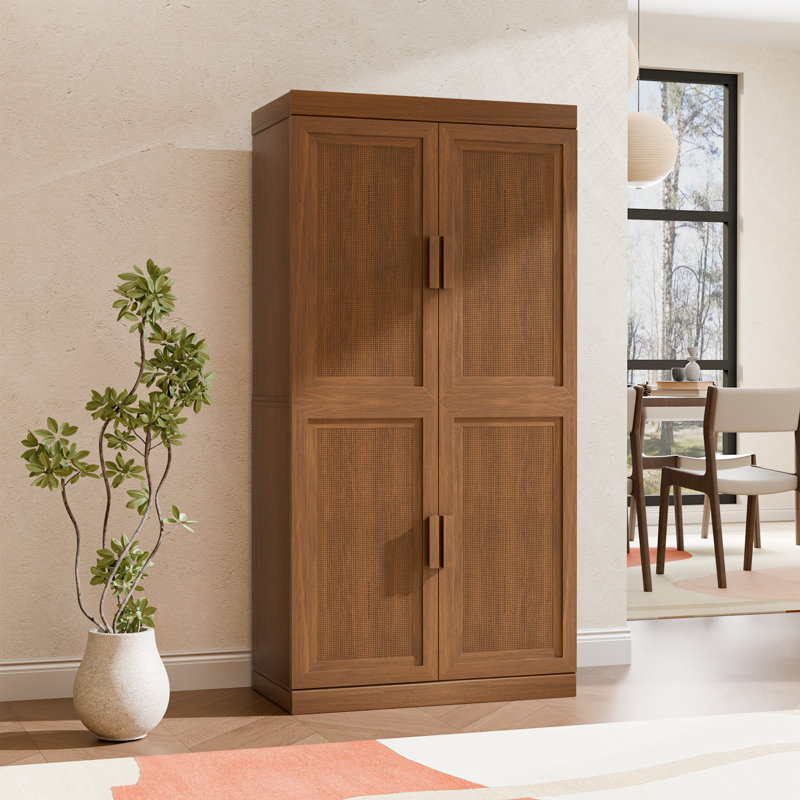Meuble télé 31 pouces H Farmhouse, Noyer, 31" H x 62" W x 16" D