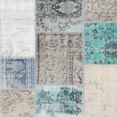Tapis bleu/gris contemporain