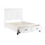 Grand lit plateforme avec rangement, option bois blanc pour l'ambiance