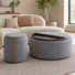 Upholstered Round Storage Ottoman(Set Of 2)