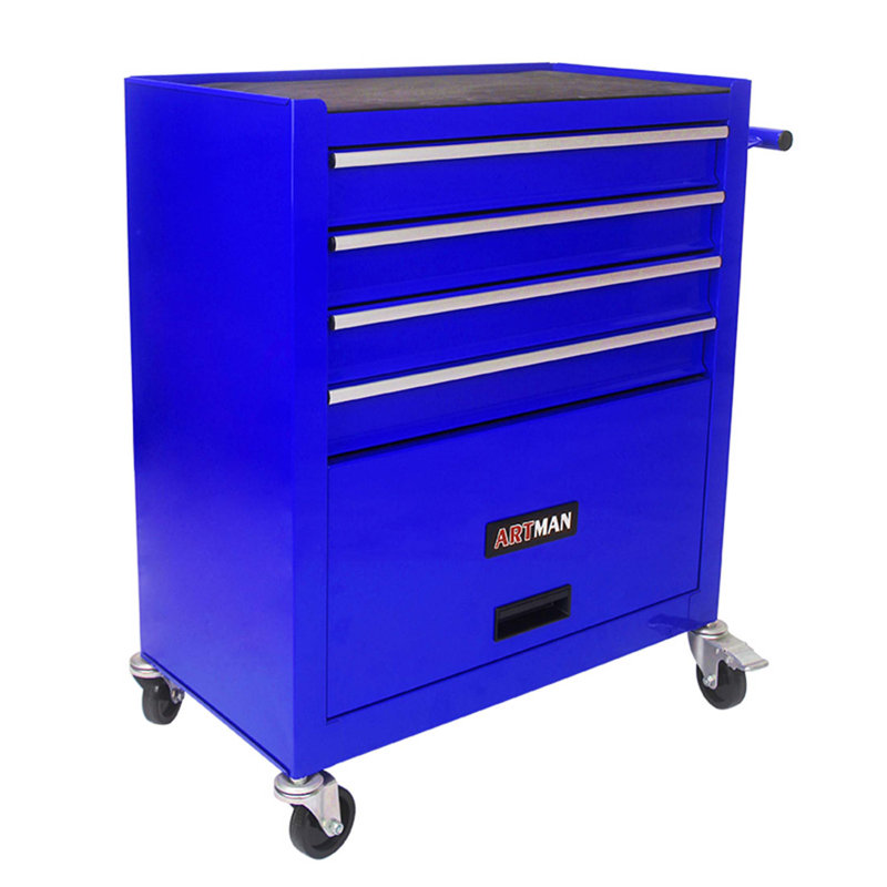 Chariot à outils multifonctionnel avec 4 roulettes, Bleu