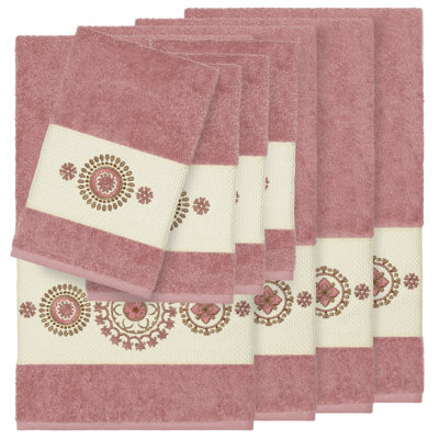 Isabella 100% Turkish Cotton Embellished 8 Piece Towel Set