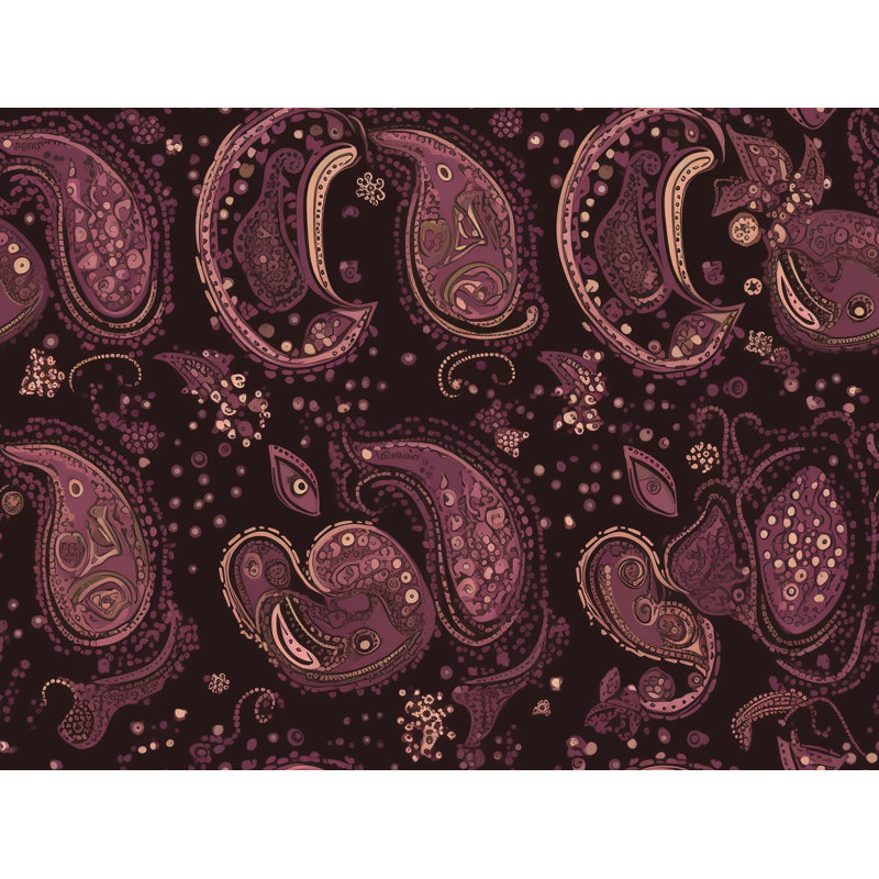 Polyester Comforter, Twin Extra Long Comforter, Brown/Pink Paisley