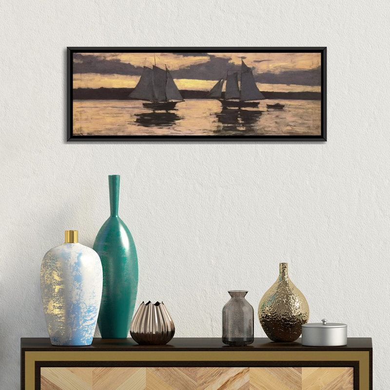 «Gloucester, Mackerel Fleet at Sunset» par Winslow Homer, reproduction d'art sur toile, H 12 po x l 36 po x P 1,5 po