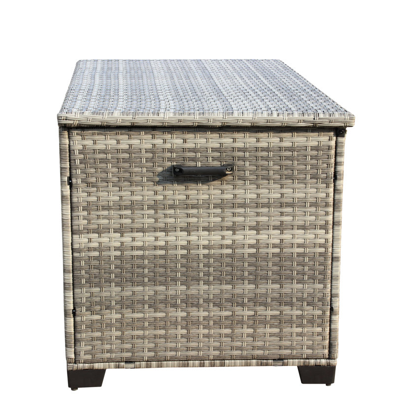 Large Grey Patio Storage - 148 Gallon Capacity. Enhanced Lid Strength. Interior. Mobility Handles. Pe And Iron. Assembly Required Box In Reinforced For Durability. Easy With Steel.