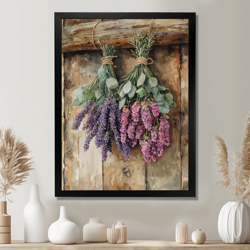 Isana - art mural floral sur toile, H 32 po x l 16 po, Reproduction encadrée sans passe-partout, Noir