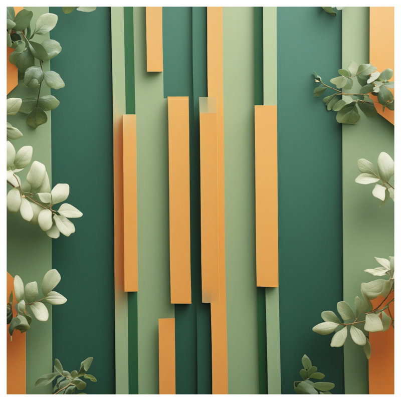 Vertical Stripes Green Orange Comforter, Twin
