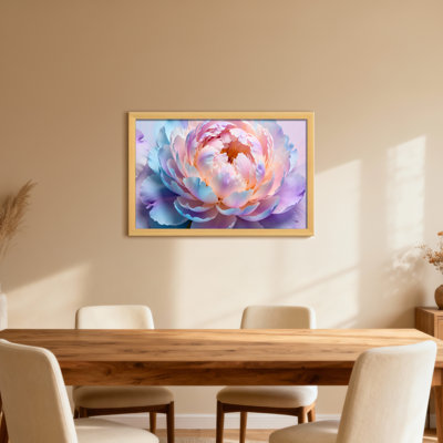Plantes et fleurs, pivoines pastel, reproduction d'art sur toile