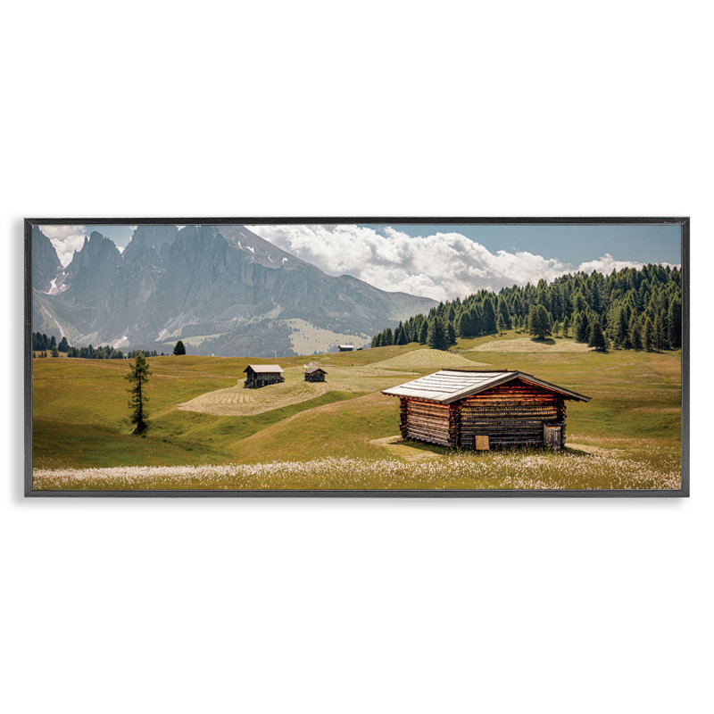 «Vast Country Cabins & Mountains», estampe numérique, conception signée ERIN MARIE, H 13 po x l 30 po