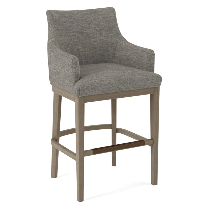 Upholstered Stool, 61630-74, Weathered Gray