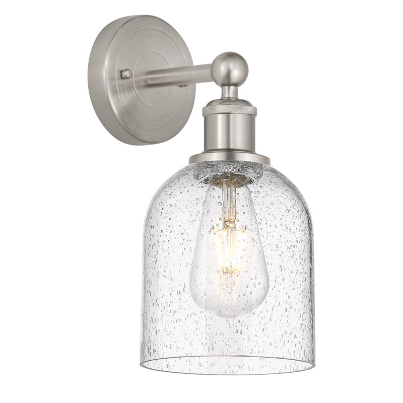 Allysson Steel Armed Sconce, Seedy, Satin Nickel