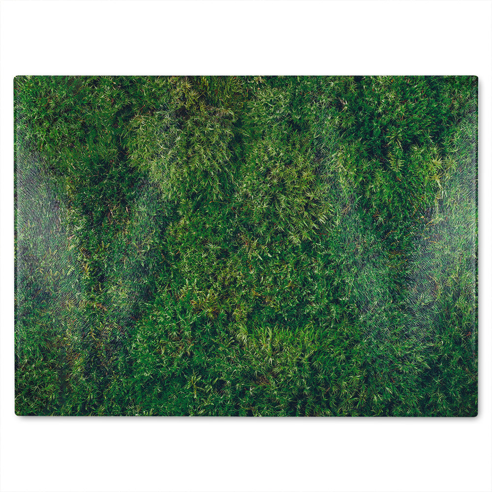 Natural moss Designer Glass Chopping Board