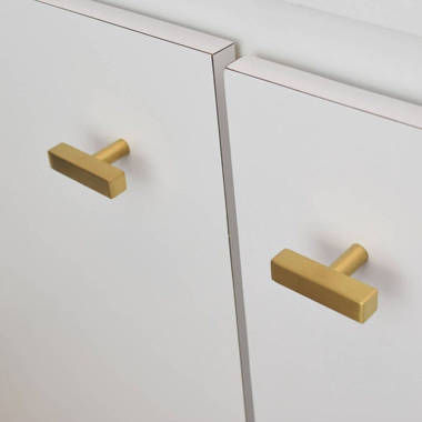 Modket Brushed Satin Brass Gold Modern Kitchen Cabinet Handles