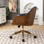 Chaise de bureau rembourrée en cuir véritable-1121318805