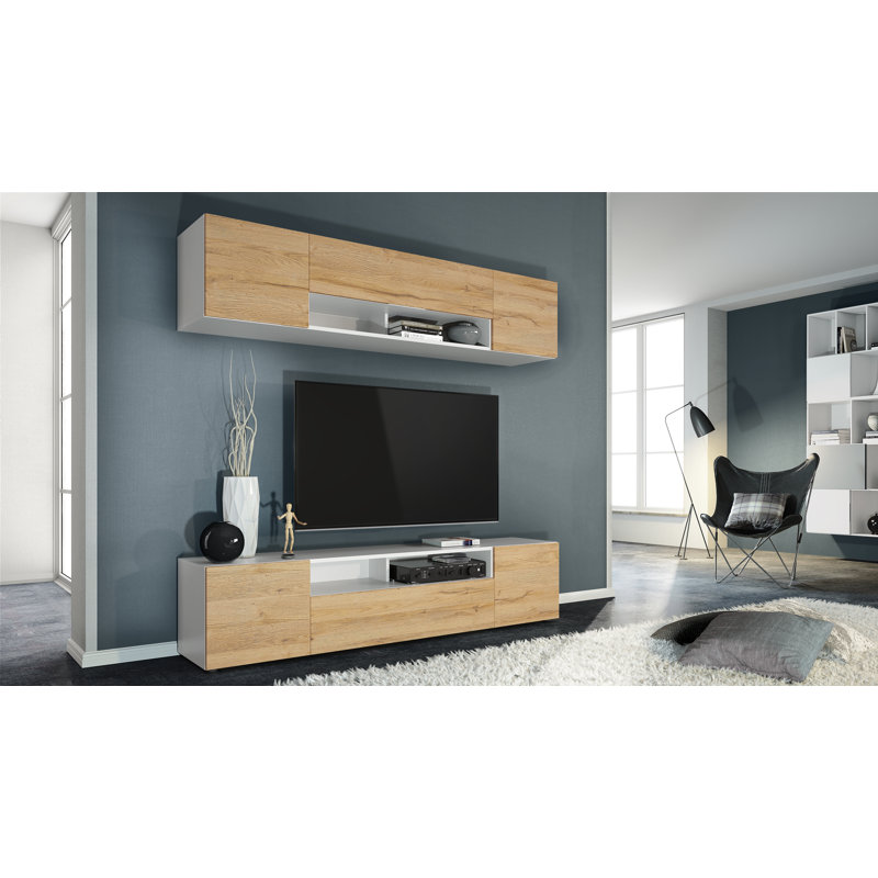 Mcalpine Unfinished Floating Entertainment Centre, Oak Nature