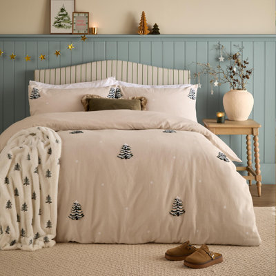 Pine Tree Cotton No Pattern Duvet Cover Set