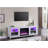 Summit 70" White Walnut Finish TV Stand Console with Fireplace, Heater-1258059119