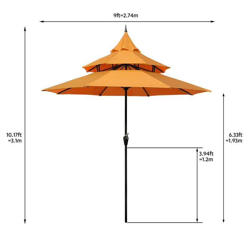 Parasol de marché 9 pi Iyanna, Orange