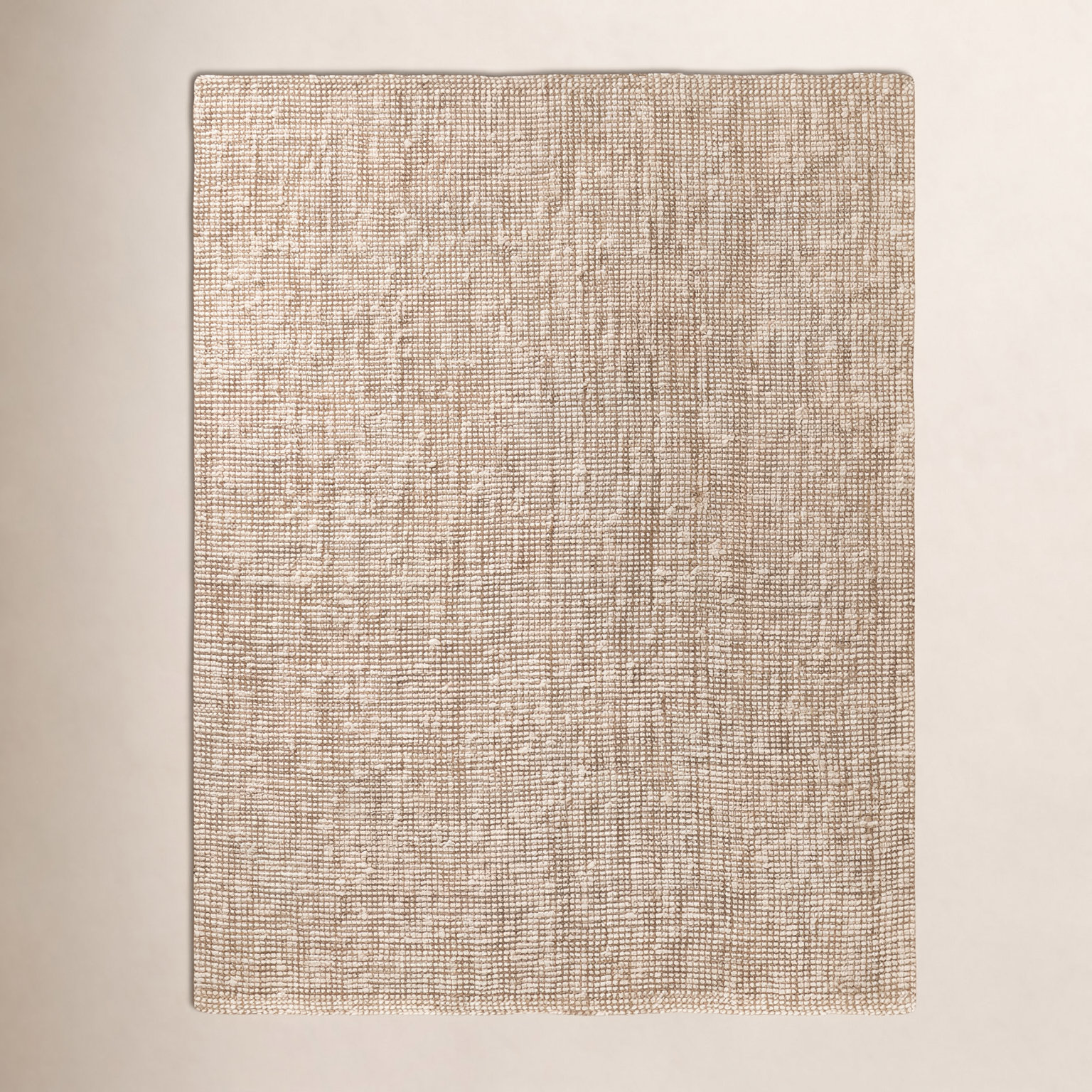 Vesper White Tan Hand-Knotted Jute Rug, Rectangle 4' x 6'