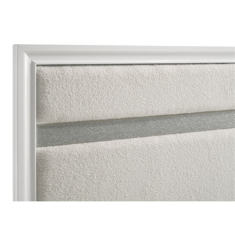 Lit simple à panneau tapissier, Blanc