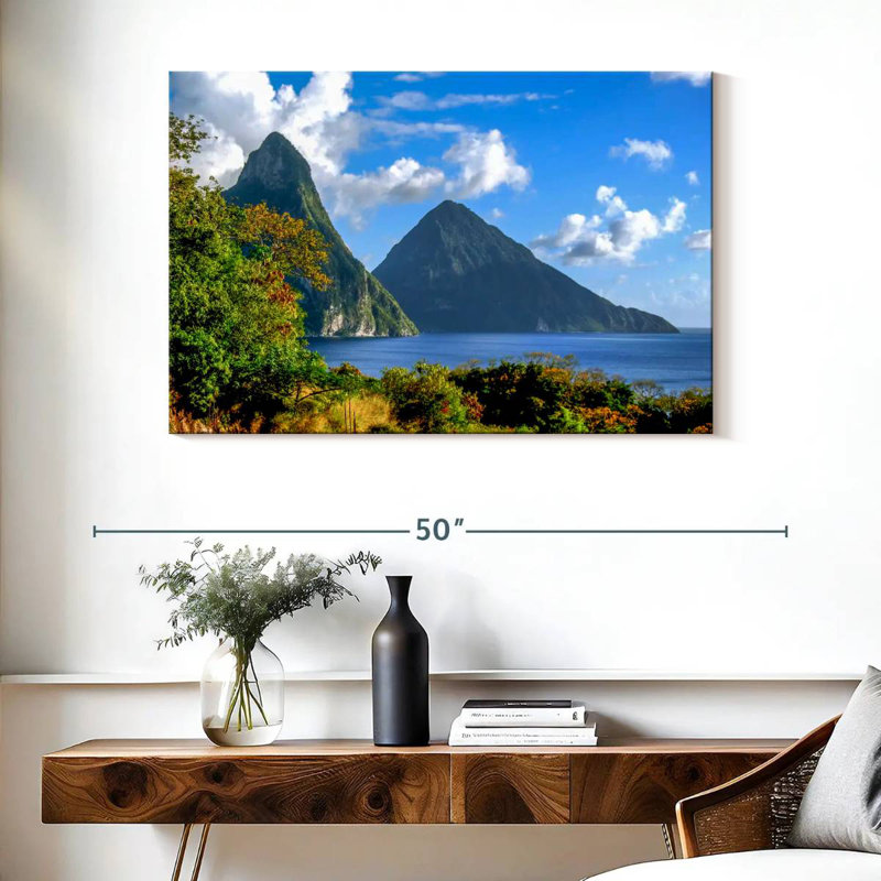 Ravi Pitons In St. Lucia, 26" H x 39" W