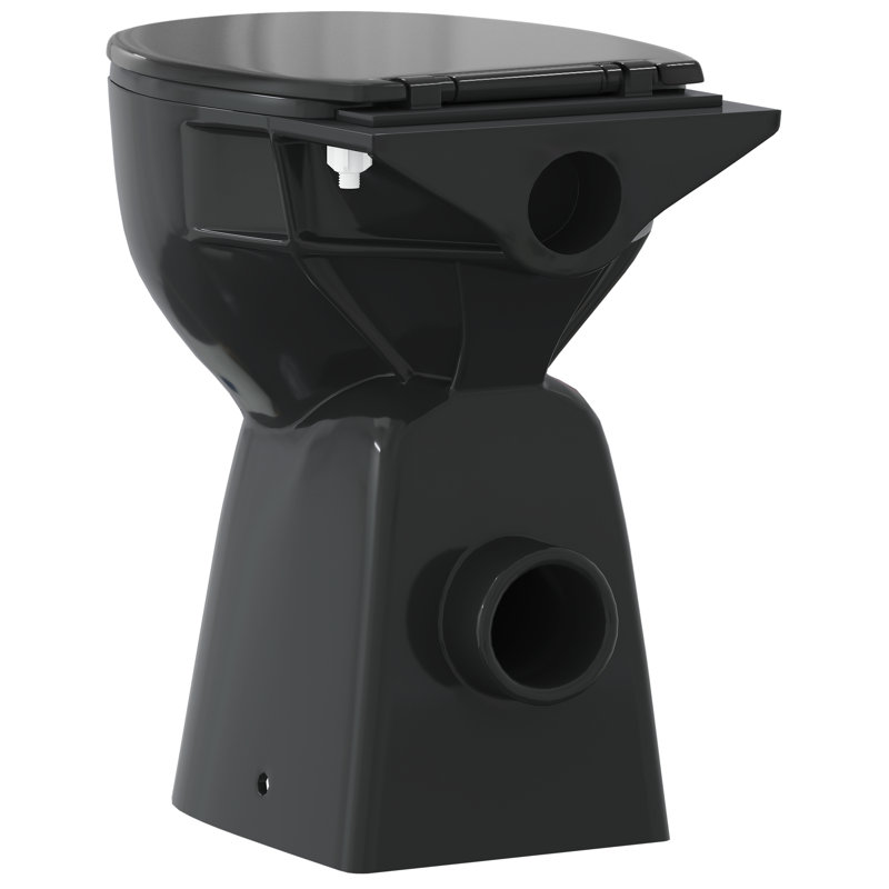Rotherhithe Rimless Toilet 7 cm Elevated Height Soft Close Ceramic , Black