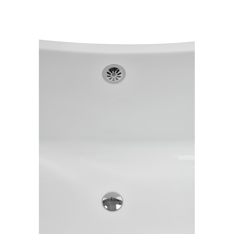 59" Streamline Clawfoot Tub,Tray,Drain, Clawfeet, Oil Bronze, Polished Chrome