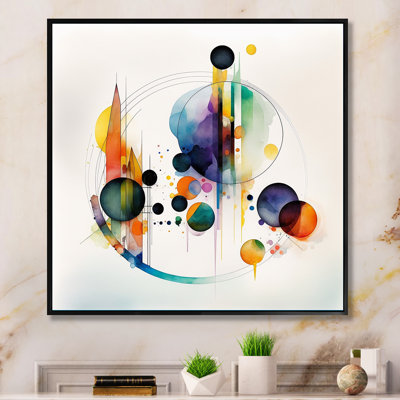 Multi-Color Watercolor Geometric Art I - Abstract Geometric Canvas Prints