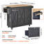 Kitchen Island Cart With Solid Wood Top, Spice Rack, Towel Rack, Drop Leaf & Drawer