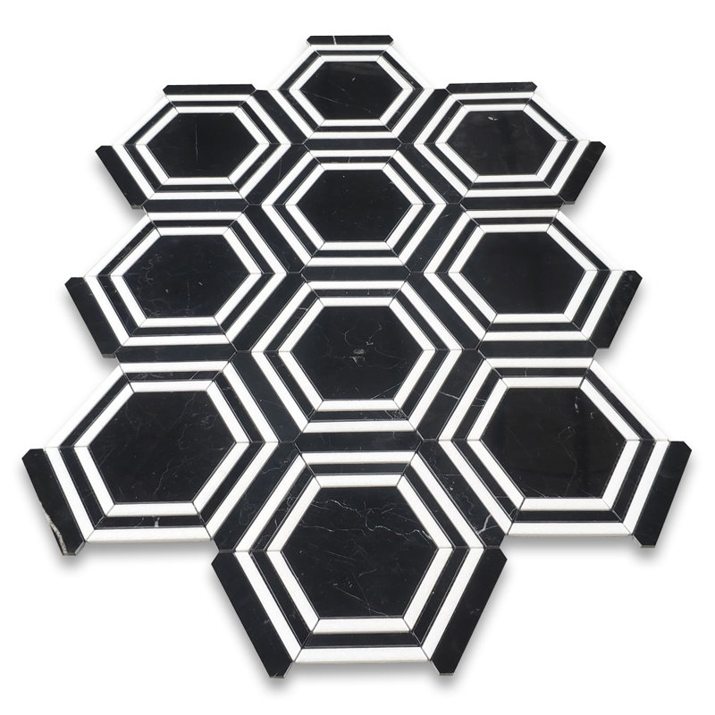 Tuile de mur et de sol en mosaïque de marbre de taille aléatoire