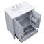 Meuble-lavabo de 30 po avec lavabo en céramique, charme rétro gris, porte silencieuse, armoire et tiroir à options de rangement abondantes, meuble-lavabo Allure Grace, grande tablette de porte réglable-1081031173-1081031177