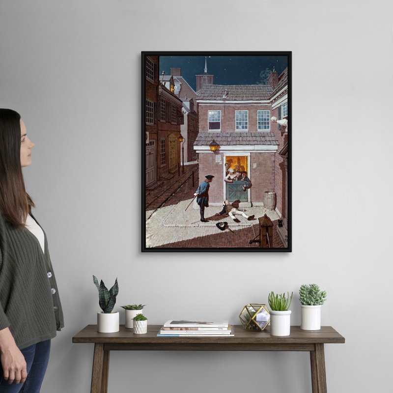 «The Tavern», art mural sur toile, Cadre flottant noir, H 34 po x l 26 po x P 1,75 po