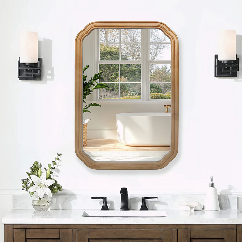 Armoire murale en bois avec miroir