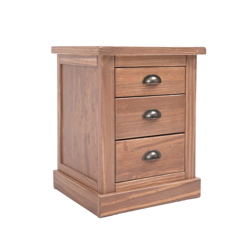 Phineas 45cm W Solid + Manufactured Wood Bedside Table, Brown
