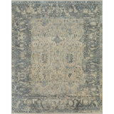Hand Knotted Area Rug in Beige