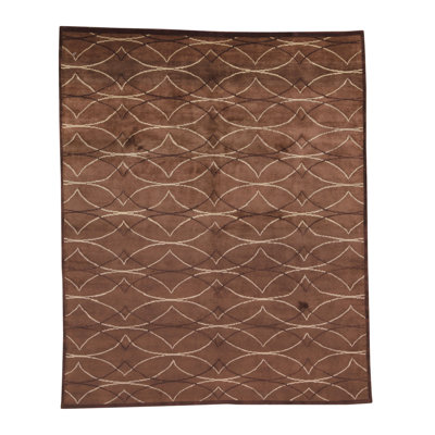 Tapis brun de haute qualité noué à la main