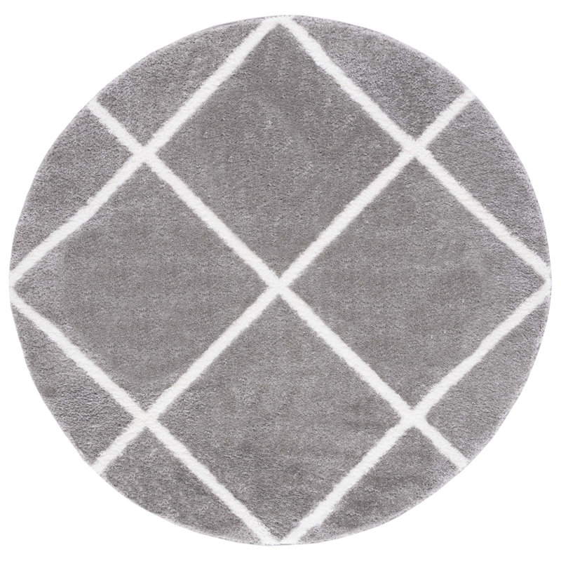 Tahoe Shag Performance Geometric Rug, Round 6'7"