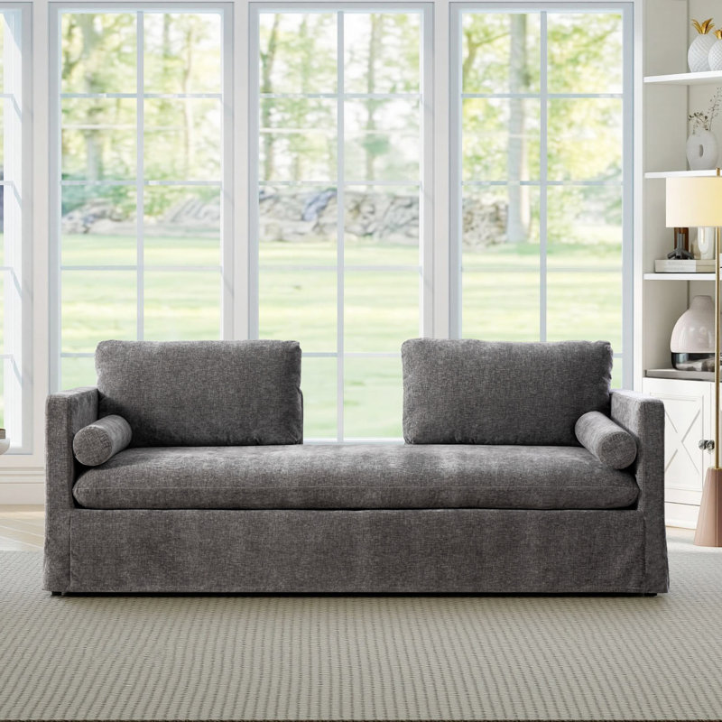 Chaise longue rembourrée de 82,7 po de largeur, Gris