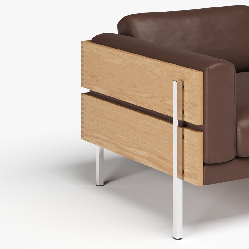 Forum Leather Armchair, Dark Brown Genuine Leather