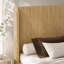 Lit plateforme très grand en bois Peirce avec tête de lit haute à oreilles, finition bois naturel-908959637