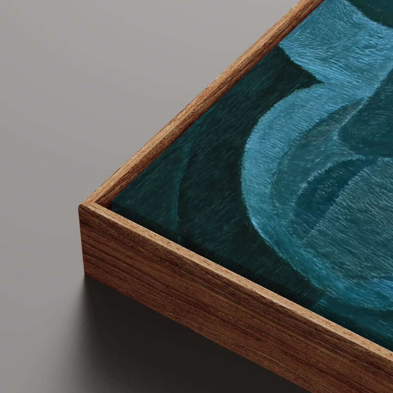 «Deep Teal», abstrait géométrique Mid Century Modern Shapes, composition minimaliste, impression encadrée, H 36 po x l 24 po