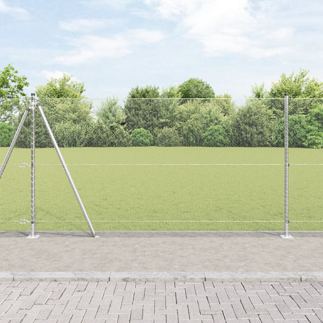 Vidaxl Hexagon Fence Galvanised Steel