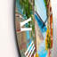Maison près de la mer, fleurs colorées, mers d'été - horloge murale nautique et côtière-60187778